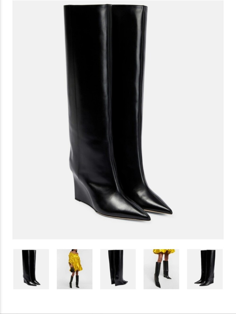 Jimmy Choo Black Knee-High Wedge Boots
